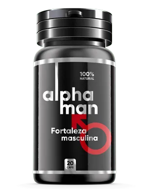 Frasco de Alphaman, suplemento natural para la próstata